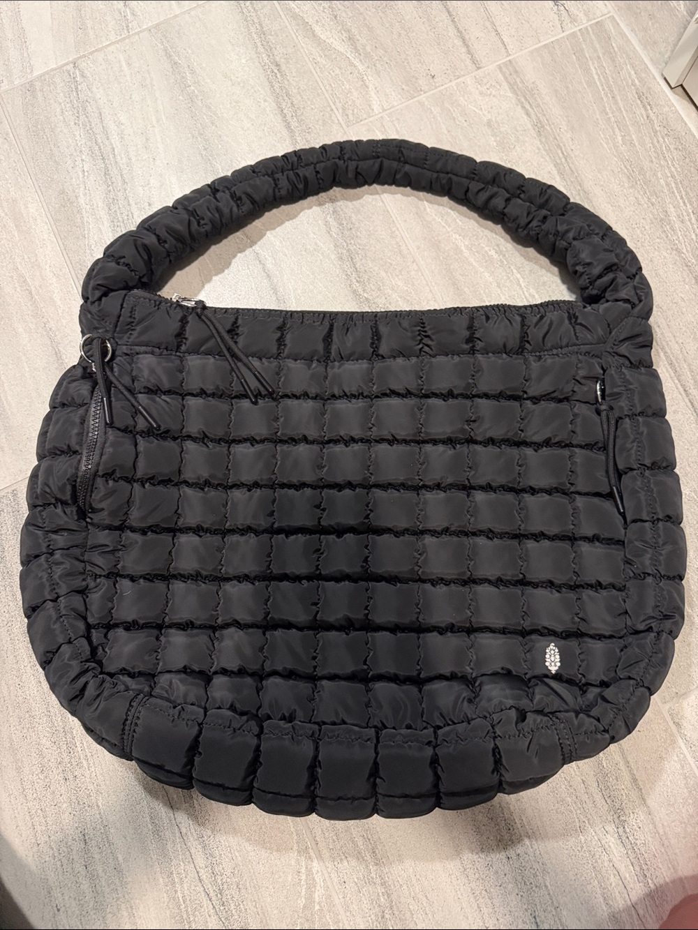 Free Movement Black Quilted Puffer Hobo Bag - Unbranded